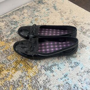 L.L. Bean Women's Coastal Skimmer Black Patent Loafers Size 9.5